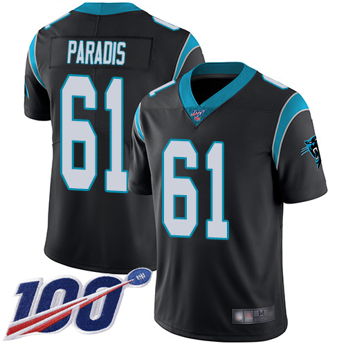 Carolina Panthers Limited Black Men Matt Paradis Home Jersey NFL Football 61 100th Season Vapor Untouchable